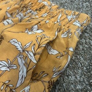 Linen Pants - mustard floral